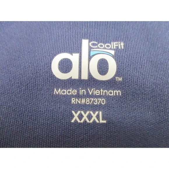 Alo Yoga Shirt Mens 3XL Navy Blue CoolFit Performance Athletic‎ Polyester Tee